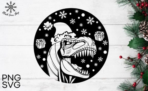 Christmas Dinosaur T-rex SVG