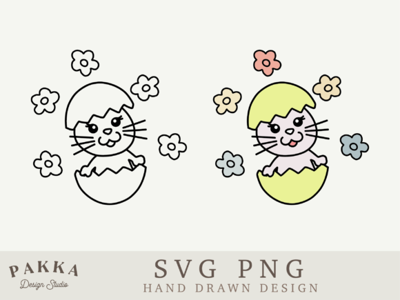 Cute Easter Rabbit in Egg Flower Svg