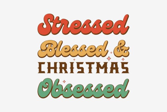 Retro Christmas Svg Stressed Blessed and – Real Use Test